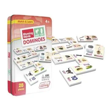 Junior Learning Rhyming Word Dominoes Educational Action Games, Multi, Model: JL490