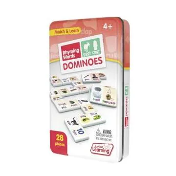 Junior Learning Rhyming Word Dominoes Educational Action Games, Multi, Model: JL490