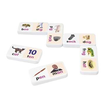 Junior Learning Rhyming Word Dominoes Educational Action Games, Multi, Model: JL490