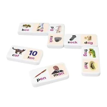 Junior Learning Rhyming Word Dominoes Educational Action Games, Multi, Model: JL490