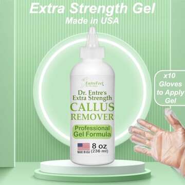 Dr. Entre's Callus Remover Gel Kit for Feet: Foot File, Pumice Stone, 5 Glove Pairs for Gel Applicat...