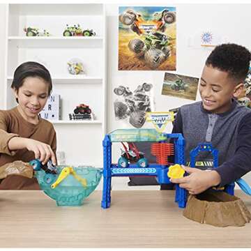 Monster Jam, Megalodon Monster Wash, Includes Color-Changing Truck, Interactive Water Play Kids Toys...