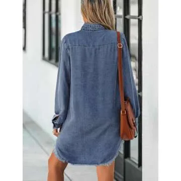 CUPSHE Women's Denim Shirt Dress - Chic Fall Style