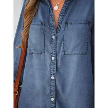 CUPSHE Women's Denim Shirt Dress - Chic Fall Style