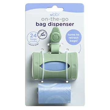 Stylish Ubbi Diaper Bag Dispenser with Lavender Bags
