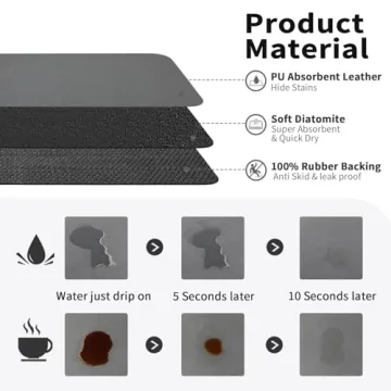 HotLive Coffee Mat for Countertops and Pets Stylish Drainage