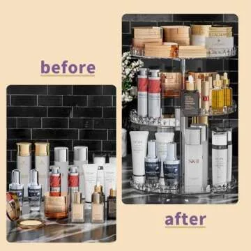 360° Rotating Makeup Organizer For Elegant Storage