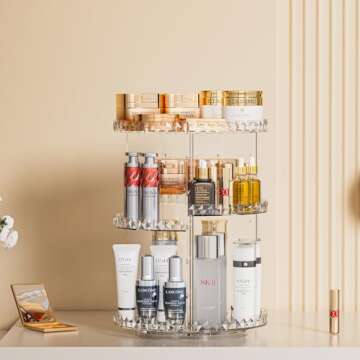 360° Rotating Makeup Organizer For Elegant Storage