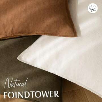 Foindtower Pack of 2, Decorative Linen Soild Throw Pillow Covers Soft Accent Lumbar Cushion Case Boho Farmhouse Neutral Pillowcase for Couch Sofa Bed Living Room Home Decor 12 x 20 Inch Cream White