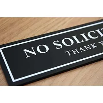 2 Pack Kubik Letters Original No Soliciting Sign for House - No Soliciting Signs for Home - No Solicitors Sign for Front Door - No Solicitation Sign - No Soliciting Sign for Business - Black 120 mil