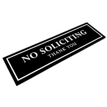 2 Pack Kubik Letters Original No Soliciting Sign for House - No Soliciting Signs for Home - No Solicitors Sign for Front Door - No Solicitation Sign - No Soliciting Sign for Business - Black 120 mil