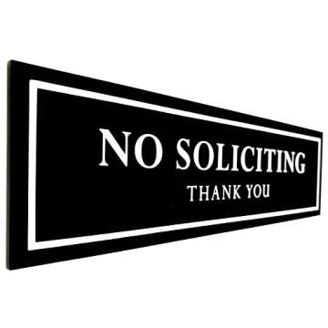 2 Pack Kubik Letters Original No Soliciting Sign for House - No Soliciting Signs for Home - No Solicitors Sign for Front Door - No Solicitation Sign - No Soliciting Sign for Business - Black 120 mil