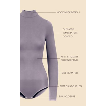 Yummie Madelyn Mock Neck Bodysuit Seamless Shaping Outlast Tech