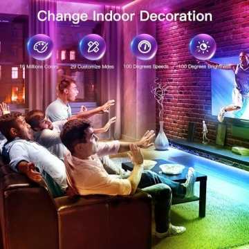 ANDOHAI 100ft LED Color Changing Lights for Home