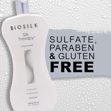 BioSilk Silk Therapy Conditioner, Moisturizes & Conditions Hair For Incredible Shine, Sulfate, Paraben, & Cruelty-Free, 34 Oz