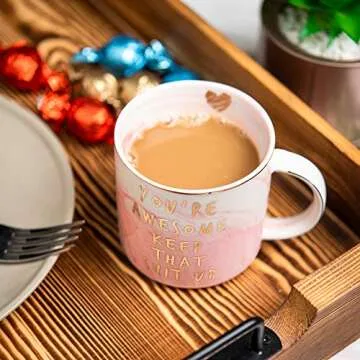 Thank You Gifts - Funny Inspirational, Thoughtful, Birthday, Friendship, New Job Gifts Ideas for for Women Friends, Coworkers, Boss, Employee - Graduation Gifts for Her - Ceramic Coffee Cup