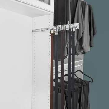 Rev-A-Shelf 14" Pull Out Closet Organization Rack for Belts, Ties and Scarves, Accessories Storage H...