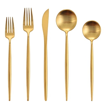 Oliviola 40-Piece Matte Gold Silverware Set for 8