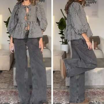 Trendy Tie Front Leopard Print Peplum Top for Women