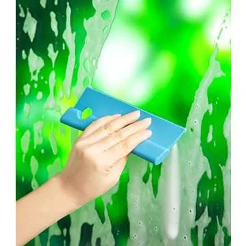 Honla 2 Pack Small Squeegees,Mini Silicone Squeegee for Car Windows,Side Mirrors,Bathroom Glass Shower Mirrors,Kitchen Countertops and Sink,Blue,Green