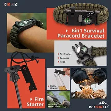 VEITORLD 12-in-1 Emergency Survival Kit for All