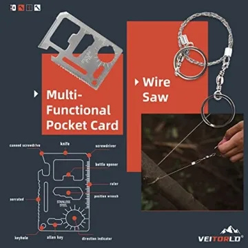 VEITORLD 12-in-1 Emergency Survival Kit for All