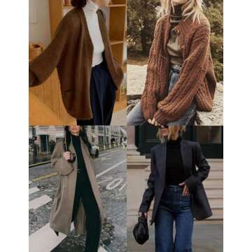 Ekouaer Women's Slim Fit Thermal Turtleneck Tops