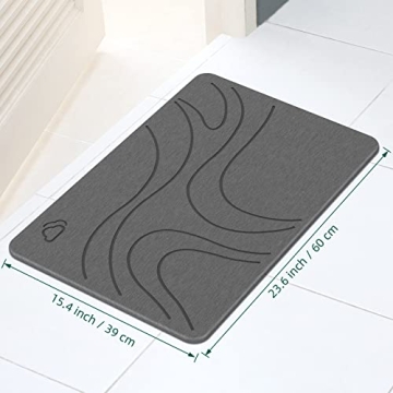 DREAVIO Quick Dry Stone Bath Mat - Super Absorbent Diatomaceous Mat