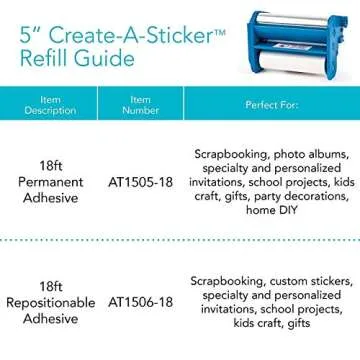 Xyron Permanent Adhesive Refill for Create-a-Sticker XRN500, 5" x 20', Refill Cartridge (AT1505-20)