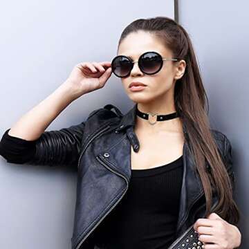 BodyJ4You 2PC Tattoo Choker Leather Necklace Layered Set - 90s Black Choker Necklace 2000s Vintage C...