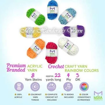 Complete Acrylic Yarns Set for Crochet & Knitting Kit