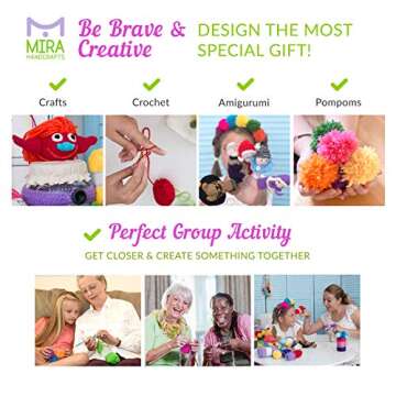 Complete Acrylic Yarns Set for Crochet & Knitting Kit