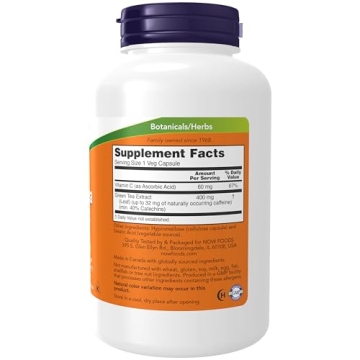 NOW Foods Green Tea Extract 400 mg Vitamin C 250 Caps