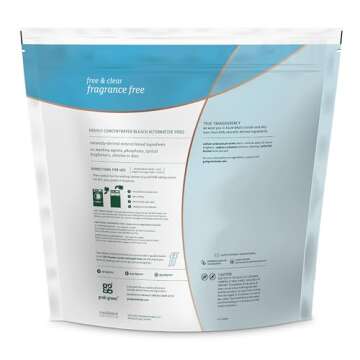 Grab Green Bleach Alternative Pods, 132 Count, Chlorine Free, Fragrance Free, Plant and Mineral Base...