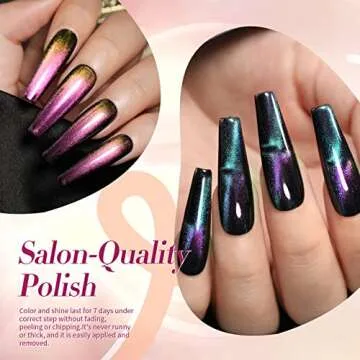 Born Pretty Cat Magnetic Nail Polish Set 3D Cat Chameleon Polish 3 Colors With Black Polish Magnet Stick 10ml 4 Bottles