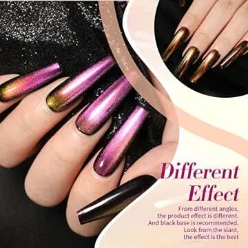 Born Pretty Cat Magnetic Nail Polish Set 3D Cat Chameleon Polish 3 Colors With Black Polish Magnet Stick 10ml 4 Bottles