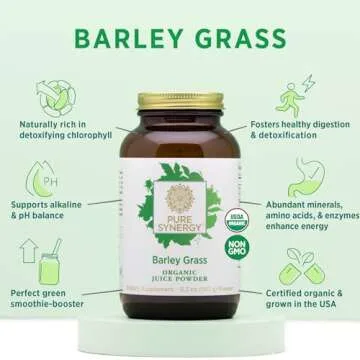 ENHANCE ENERGY & DETOX with PURE SYNERGY Barley Grass Juice Powder