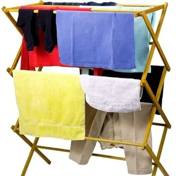 Portable Wooden Clothes Drying Rack - Foldable & Durable