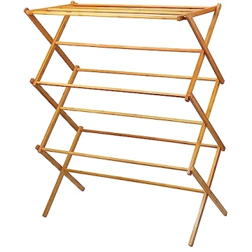 Portable Wooden Clothes Drying Rack - Foldable & Durable