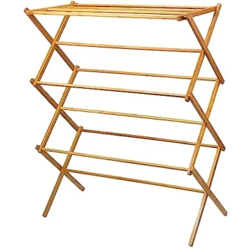 Portable Wooden Clothes Drying Rack - Foldable & Durable