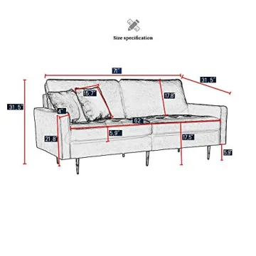 Stylish Danxee Velvet Sofa Couch for Modern Living Spaces