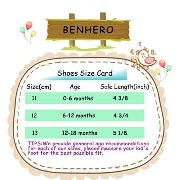 BENHERO Infant Baby Sandals - Lightweight & Anti-Slip Shoes