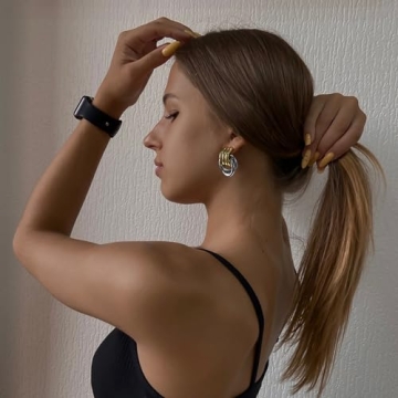 Trendy POWNOOL Gold Geometric Drop Earrings for Women