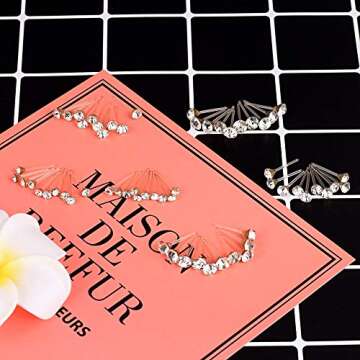 Stuppendux 16G 60PCS Diameter 3mm 4mm 6mm Universal White Zircon Plastic Silcone Anti-Allergy Studs Ear Nail Ear Needle Mixed Color Set Earrings Set for Women Men