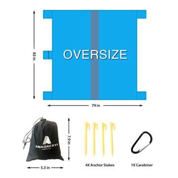 AMADAFAYA Sandfree Beach Blanket，Waterproof Sandproof Beach Mat 79''×83''for 3-7 Adults, Oversized Large Portable Lightweight Pocket Picnic Blanket,Outdoor Blanket for Travel, Camping, Hiking