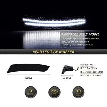 D-Lumina Smoked LED Side Markers for 2016+ Chevy Camaro