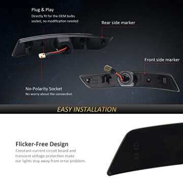 D-Lumina Smoked LED Side Markers for 2016+ Chevy Camaro