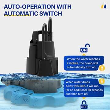 Acquaer Automatic Pool Cover Pump - Efficient Water Removal