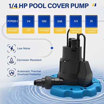 Acquaer Automatic Pool Cover Pump - Efficient Water Removal