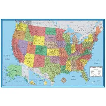 24x36 World and USA Classic Premier 3D Two Wall Map Set (Laminated)